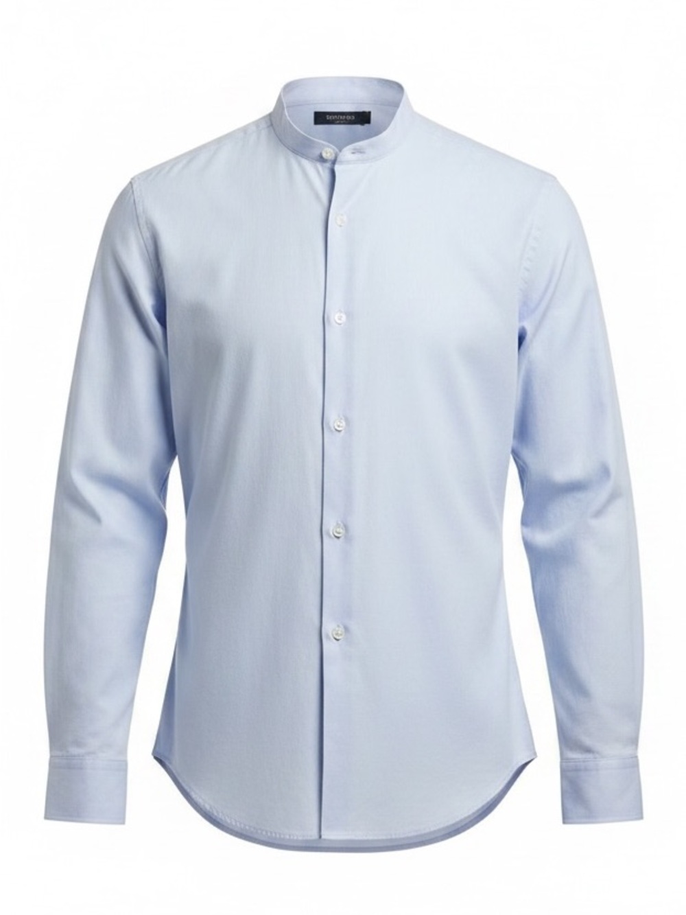 Simons Slim Fit blue extra light Band-Collar Dress Shirt Neck 15